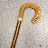 Scottish horn handled shepherds crook (132cm) t/w coach horn