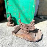 Antique cast iron gnome? doorstop (25cm high) & boot scraper (crack to 1 corner)