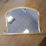 Gilt wood framed over mantle with bevelled mirror 127cm x 90cm high