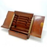 Antique walnut veneered stationery box - 31cm high x 31cm wide x 22cm deep - lacks escutcheon &