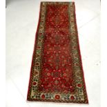 Red grounded rug - 70cm x 197cm