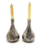 Pair of Dansk Designs Denmark IHQ EP on brass heavy candlesticks - 6cm & weight of 2 candlesticks