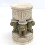 Austrian Art Deco model of a font on green stylised animal figure supports - 9cm diameter x 15.5cm