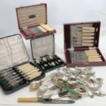 Qty of silver plated & other cutlery - some boxed