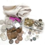 Qty of mostly GB coins inc silver t/w some foreign coins & NAAFI token etc & qty of 1977 GB crowns