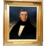 Antique framed oil painting on canvas of a gentleman - 65cm x 75cm ~ has been relined