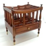 Good quality reproduction mahogany canterbury / magazine rack - 54cm high x 48cm x 36cm ~ in good