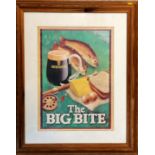 Framed advertising poster for The Big Bite (Guinness) - 46cm x 36cm