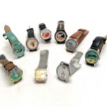 8 x Tintin novelty watches t/w Asterix watch - all for spares / repairs