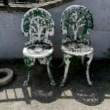 Pair of aluminium garden chairs