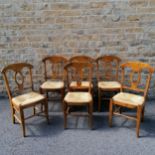 Set of 6 Scotts of Stow rattan seated dining chairs.
