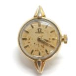 Omega ladies manual wind 244 movement wristwatch (no strap) in a gold plated case ~ discolouration