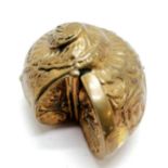 Novelty nautilus/shell brass vesta - 4cm across