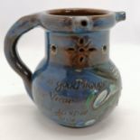 1903 (dated) C H Brannam Barum pottery puzzle jug with fish decoration & inscribed Rd 44561 ~ 13cm