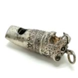 Novelty sterling silver leopard head whistle - 12.4g & 4cm