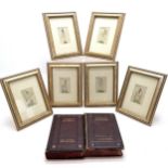 6 x framed prints of cricket terms (22cm x 17cm) t/w 2 x books commentary on the New Testament