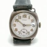 Silver cased (28mm) gents Buren mechanical wristwatch - runs ~ WE CANNOT GUARANTEE THE TIMEKEEPING
