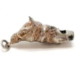 Novelty sterling silver horse head whistle - 13.6g & 5cm