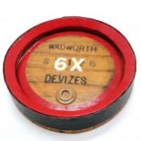 Novelty Wadworth 6X Devizes barrel top try - 36cm diameter