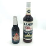 Lambs navy run (750ml) t/w 1981 Bass Royal brew lager ~ both in unopened condition