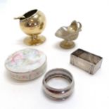 2 x silver napkin rings (38g) etc - SOLD ON BEHALF OF THE NEW BREAST CANCER UNIT APPEAL YEOVIL