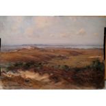 Oil painting on panel of a coastal scene by John C Wallis (signed on front & addressed on reverse) -
