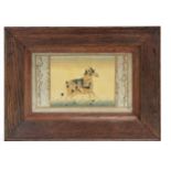 Antique oak framed metamorphic painting of the holy cow formed by couples practising the Kama
