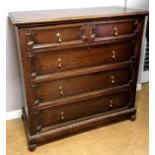 Edwardian oak secretaire 120cm wide x 56cm deep x 122cm high - in good used condition.