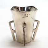 Antique Irish silver mether cup by John Smyth and retailed by Weir & sons - 8.5cm high & 129g ~