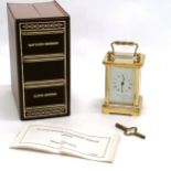 Matthew Norman mechanical carriage clock (10cm high ~ 1981 & has key) in original box