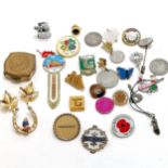 Miniature lighter (2cm high) t/w badges, heart pendant etc - SOLD ON BEHALF OF THE NEW BREAST CANCER