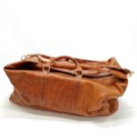 Tan leather Gabbrielli weekend bag with detachable shoulder strap & 1 zip pocket to inside - 65cm