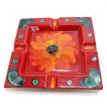 Poole pottery large cigar / cigarette ashtray - 24cm square & in overall good used condition