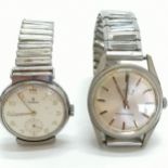 2 x vintage gents stainless steel wristwatches - Roidor has dedication to back (runs) - for spares /