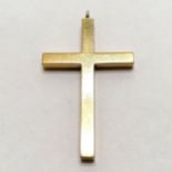 Heavy silver gilt cross by S Ld - 42g & 7.5cm drop