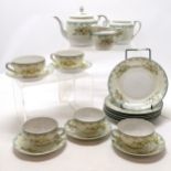 Japanese egg shell Meitoen porcelain tea set with geisha girl lithophanes on the cups - 5 cups /