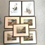 5 x 1798-1800 Samuel Howitt framed sportmans prints t/w 2 x framed hand drawn & signed