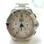 Tag Heuer gents automatic chronograph aqua racer wristwatch #CAY211Y on original stainless steel