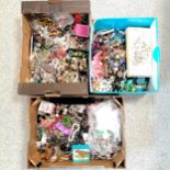 3 boxes of costume jewellery inc earrings, necklaces etc - SOLD ON BEHALF OF THE NEW BREAST CANCER