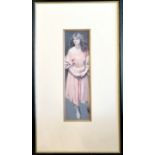 Robert Lenkiewicz print of Karen standing in a black & gold frame - 51cm x 29cm