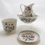 Portmeirion Botanic Garden washbowl / jug + plate (22cm diameter) t/w Wedgwood florabunda planter (