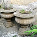 Pair of circular planters 41cm x 41cm