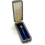 Antique 15ct marked gold stick pin set with a diamond in the original box - 1.2g total weight