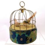 Vintage musical bird cage jewellery box in original box ~ working & age related marks