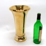 Tall brass vase with flared top - 19cm diameter & 32cm high
