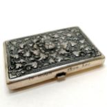 800 silver embossed cigarette case - 12cm x 8cm & 151g total weight and has dedication to front side