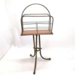 Antique brass & mahogany music / magazine stand - 76cm ~ needs attention