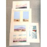 6 x mounted watercolours of Devon scenes - 4 are signed A Hulk ~ 50cm x 32cm