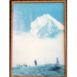 Framed photograph of Dharan Nepal dated 1989 with inscription on reverse gifted by photographer