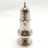 1900 silver tall pepperette by Josiah Williams & Co - 61g & 12cm high ~ has some dents to lid but in